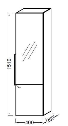 Шкаф Jacob Delafon XS EB656D-J5 40 R, белый блестящий