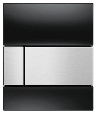 Кнопка смыва Tece Square Urinal 9242806 черное стекло, кнопка сатин