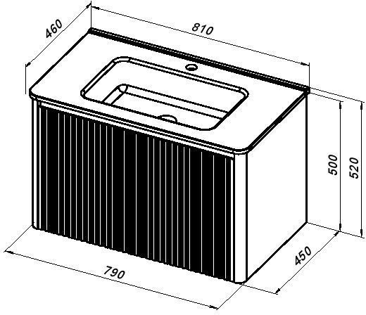 Тумба под раковину Allen Brau Gravity 80 1.370017.CGM олива матовый