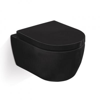 Унитаз подвесной Grossman GR-4411 black безободковый, с толстой крышкой-сидением