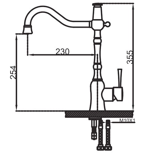 Смеситель Faop A4398-4 для кухни с подключением фильтра питьевой воды хром