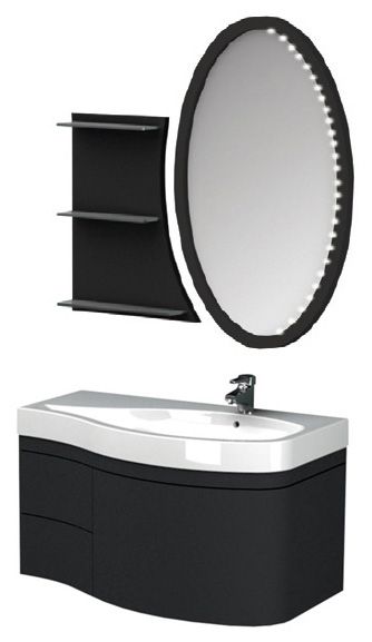 Тумба под раковину Aquanet Опера 1-115 R, 3 ящика, черная