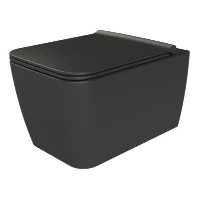 Унитаз подвесной Boheme Zen 967-SET-2-B с функцией биде, черный матовый