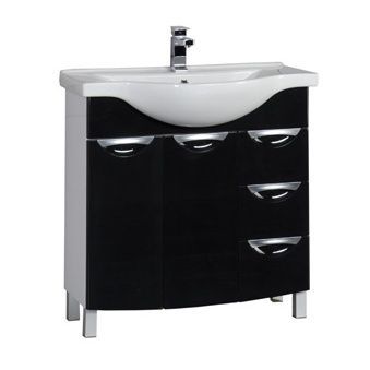 Тумба под раковину Aquanet Асти 00178243 85 черная, 2 дверцы, 3 ящика