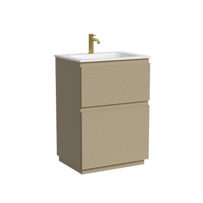 Тумба напольная SANCOS Folk Floor 590х445х850, c двумя ящиками оснащенными доводчиками, Капучино, FL60FCP