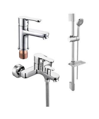 Набор для ванны Vieir V233573 3в1 (2 смесителя + стойка держатель, лейка)