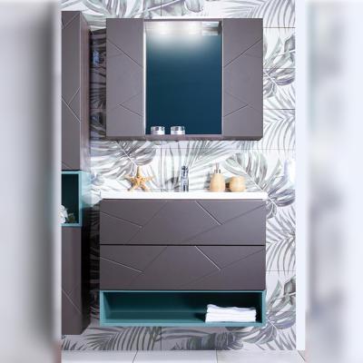 Комплект мебели для ванной Бриклаер КРИСТАЛЛ 80ZSS, графит/муссон