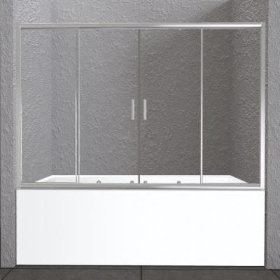 Шторка на ванну BelBagno Unique UNIQUE-VF-2-150/180-140-P-Cr рифленое стекло