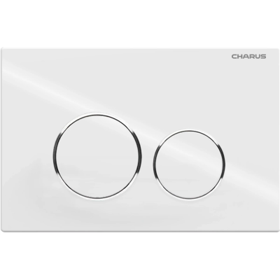 Кнопка смыва Charus Spazio FP.330.11.01 для инсталляции, белый глянец/хром/белый глянец