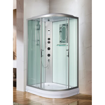 Душевая кабина WeltWasser Werra 1204 L 10000006431 120x90x217 см L, с крышей, гидромассажем, низкий поддон, профиль матовый хром, стекло прозрачное