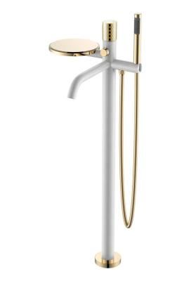 Смеситель Boheme Stick 129-WCR.2 напольный для ванны, белый, хром touch