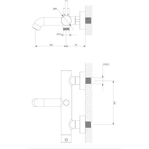 Смеситель Omnires Y Y1231GL для ванны, золото