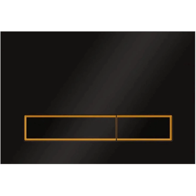 Кнопка смыва Veconi Square Design VFSD003BLG для инсталляции, черный матовый/золотой матовый/черный матовый