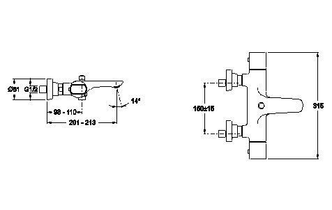 Термостат Jacob Delafon Aleo E72286-CP для ванны с душем