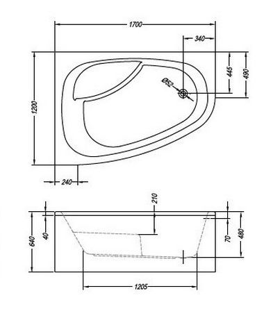 Акриловая ванна Kolpa San Chad/S 170х120 R basis