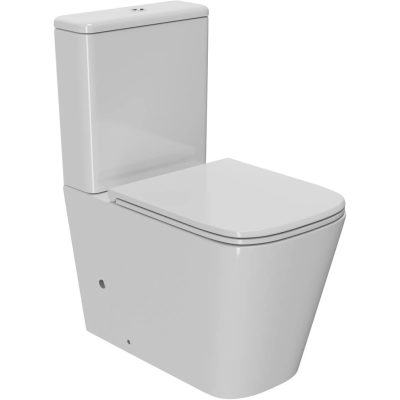 Унитаз-компакт Point Ника PN42081 безободковый, с сиденьем микролифт, белый