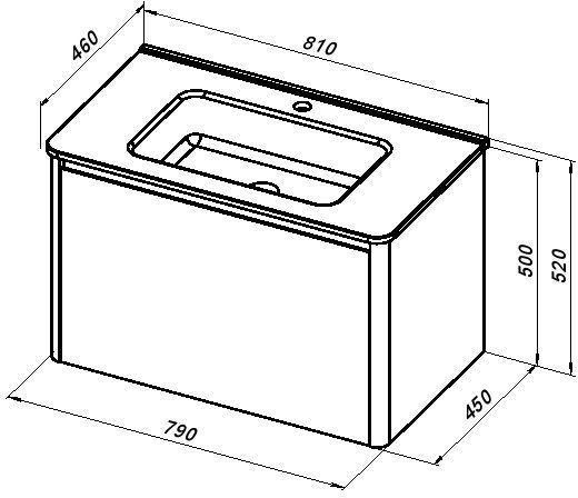Тумба под раковину Allen Brau Gravity 80 1.370013.PWM папирус матовый