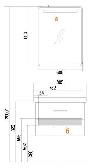 Мебель для ванной Aquaton Америна 1A137701AM430 80 темно-коричневый