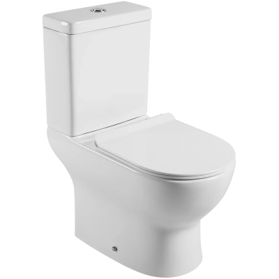 Унитаз-компакт Agger AT03000 безободковый, с сиденьем микролифт, белый глянец