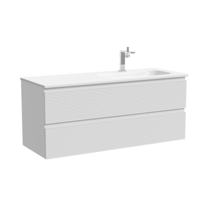 Тумба подвесная SANCOS Folk  правая 1195х445х500, c двумя ящиками оснащенными доводчиками, Bianco, FL120RW