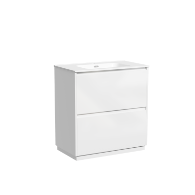 Тумба под раковину SANCOS Libra Floor напольная, 790х450х840, c двумя ящиками оснащенными доводчиками, белый глянец ,  LB80FW