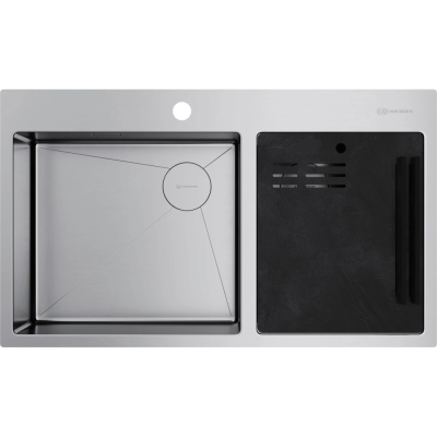Кухонная мойка Omoikiri Akisame 86-2 Side-IN 4997021 86x51 см, нержавеющая сталь