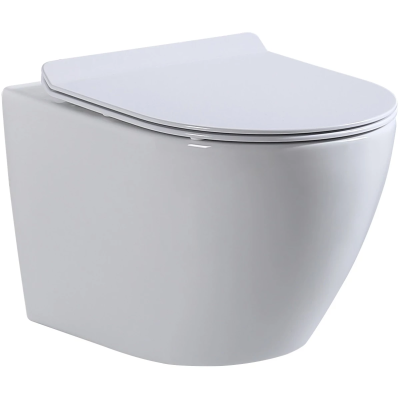 Унитаз подвесной beWash Minimal BKWHR003480 безободковый, с сиденьем микролифт, белый