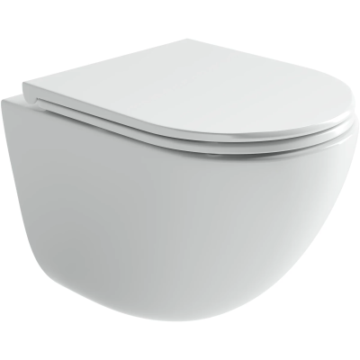 Унитаз подвесной Ceramica Nova Vogue CN4008T безободковый, торнадо, с сиденьем микролифт, белый