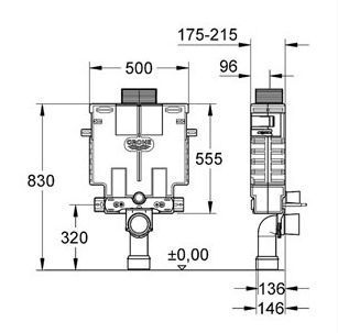 Система инсталляции Grohe Uniset 38415001 для подвесного унитаза