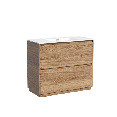 Тумба под раковину SANCOS Libra Floor напольная, 990х450х840, c двумя ящиками оснащенными доводчиками, дуб чарльстон,  LB100FECH