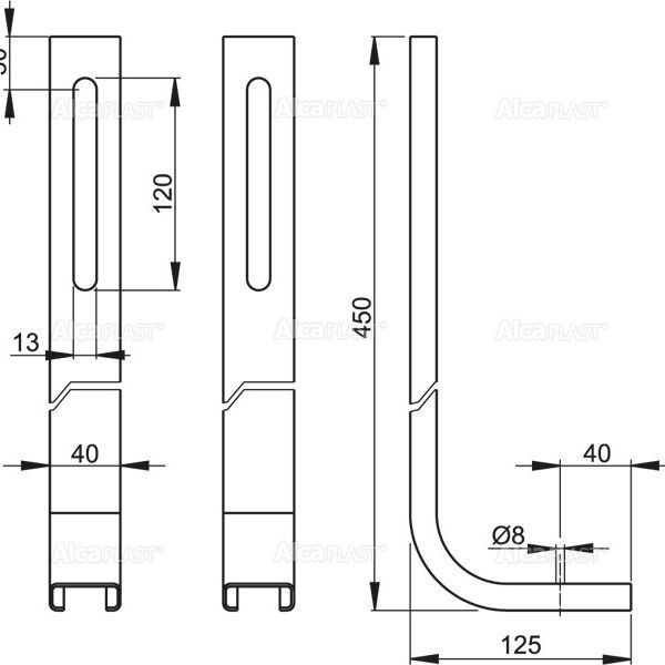 Ножки Alcaplast M90 для скрытой системы инсталляции A100