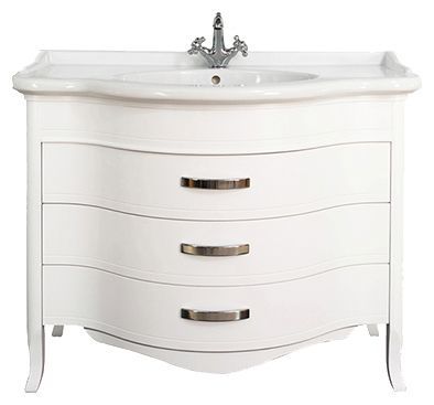 Тумба с раковиной Tiffany World Armony 7224 112 напольная, белая матовая, ручки хром