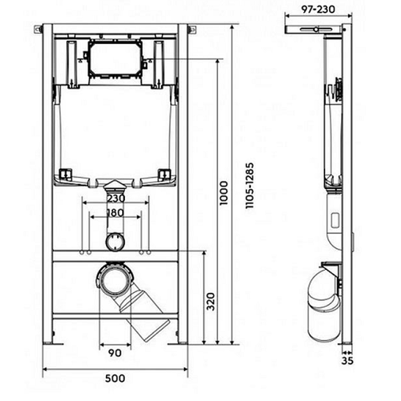 Система инсталляции для унитазов Cersanit Slim & Silent IN-MZ-SLIM