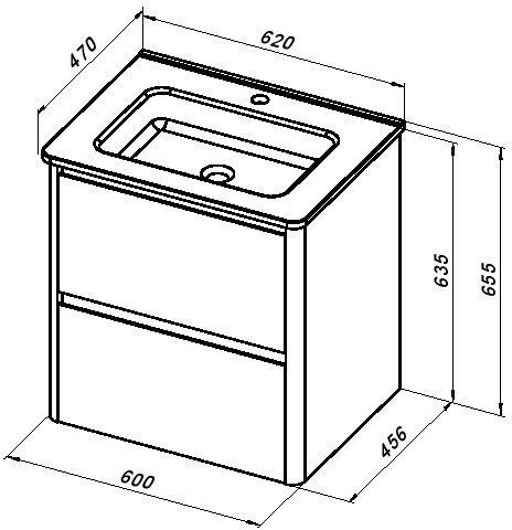 Тумба под раковину Allen Brau Gravity 60 1.370008.PWM папирус матовый