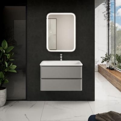 AQM900480GM "S4" Тумба под умывальник подвесная AQUAme "S4" AQM900480GM 80 см., цвет серый.