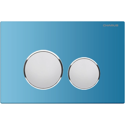 Кнопка смыва Charus Bagliore FP.330.AQUABLUE.10 для инсталляции, лазурно-синий/хром