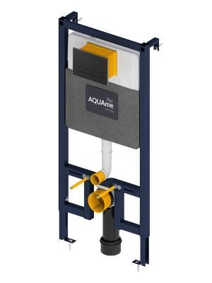 Система инсталляции AQUAme AQM4001MB для унитаза в комплекте с панелью смыва, цвет черный матовый