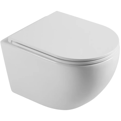 Унитаз подвесной Agger AT03100 безободковый, с сиденьем микролифт, белый глянец