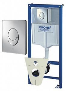 Система инсталляции Grohe Rapid SL 38750001 для унитазов, 4 в 1 с кнопкой смыва