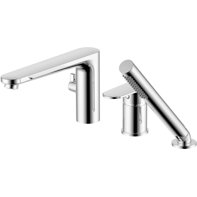 Смеситель на борт ванны Aquatek Ника AQ1848CR с душевым гарнитуром, хром