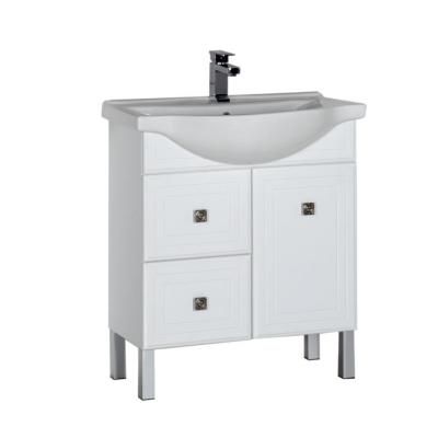 Тумба под раковину Aquanet Стайл 00181499 75 белая, 1 дверца, 2 ящика