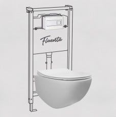 СЕТ Pestan FLUENTA УНИТАЗ + КРЫШКА-СИДЕНЬЕ + РАМА + КЛАВИША СМЫВА DIAMOND БЕЛАЯ (SET40006661DW)