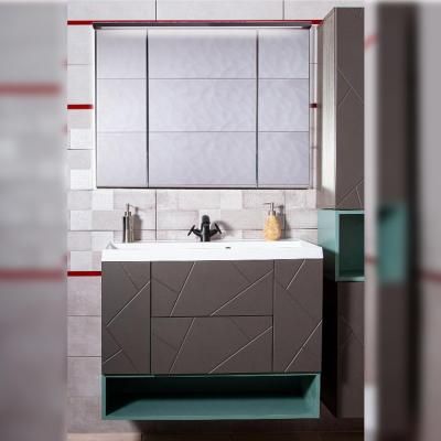 Комплект мебели для ванной Бриклаер КРИСТАЛЛ 90Z, графит/муссон