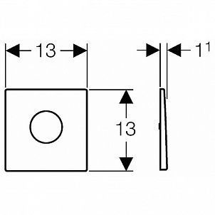 Кнопка смыва Geberit Mambo 116.033.FW.1 для писсуара, работа от батарей, сталь