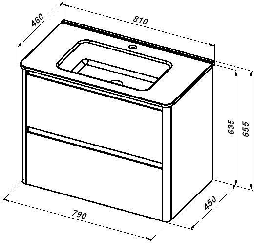 Тумба под раковину Allen Brau Gravity 80 1.370009.WM белый матовый