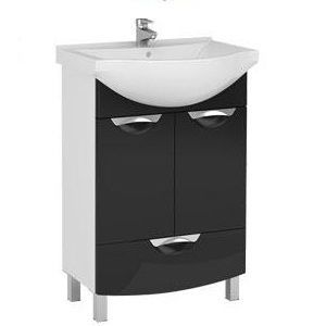 Тумба под раковину Aquanet Асти 00178264 55 М черная, 2 дверцы, 1 ящик