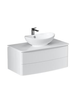 Тумба под раковину Velvex Luna 1000-0-2 со столешницей навесная белый (tp.LUN.100.2Y)