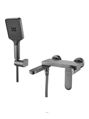 Смеситель для ванны Shevanik S4552T, Оружейная сталь