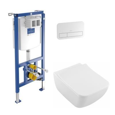 Комплект унитаз подвесной Villeroy & Boch Legato 5663RL01+92246100+92249068 альпийский белый