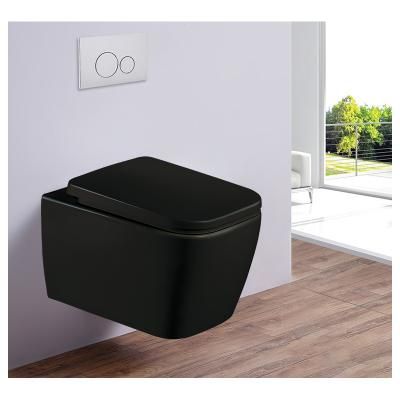 Унитаз подвесной Esbano Tiron-C безободковый, черный матовый